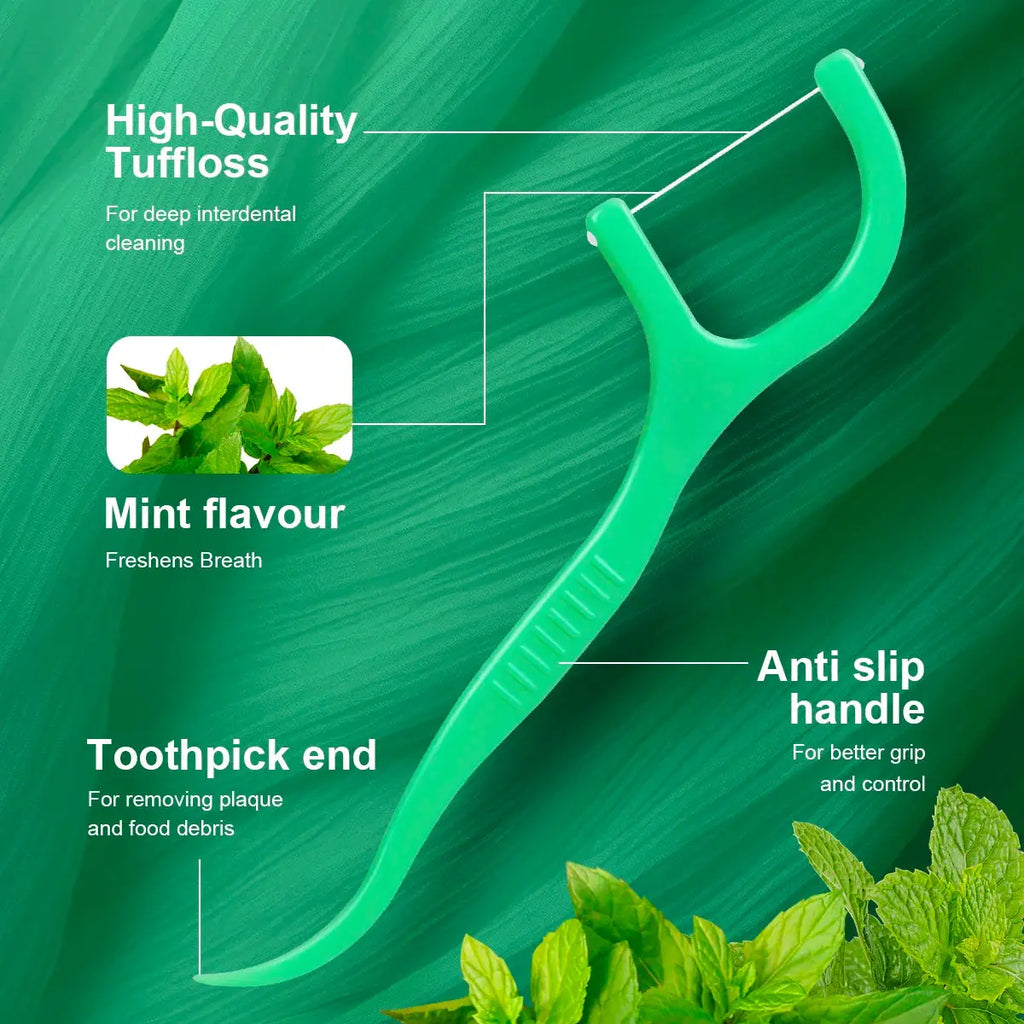 Mint dental floss stick - home portable disposable care dental floss stick - oral care - deep cleaning - interdental cleaning pr Shop1102814628 Store