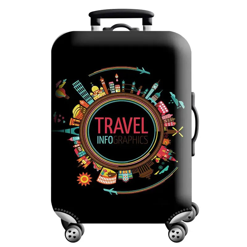 Luggage Cover Stretch Fabric Suitcase Protector Baggage Dust Case Cover Suitable for18-32 Inch Suitcase Case Travel Organizer QUEENSHOW Bag Store