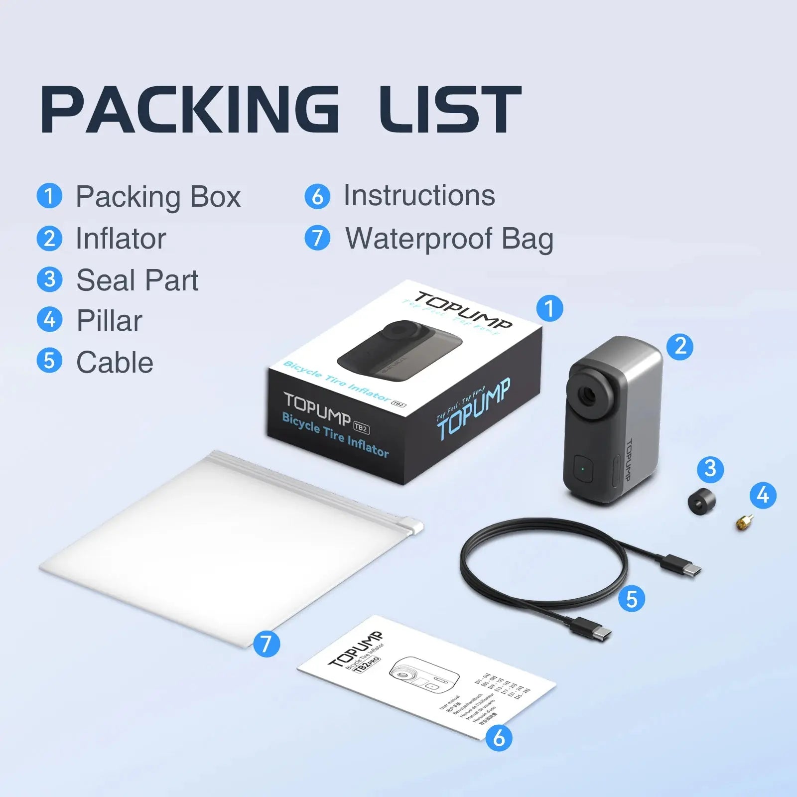 Mini Portable Bicycle Pump Rechargeable Air Inflator 100PSI 5V Type-C Bike Accessories for Bike Schrader Presta Tires AS100 CYCPLUS Choice Store