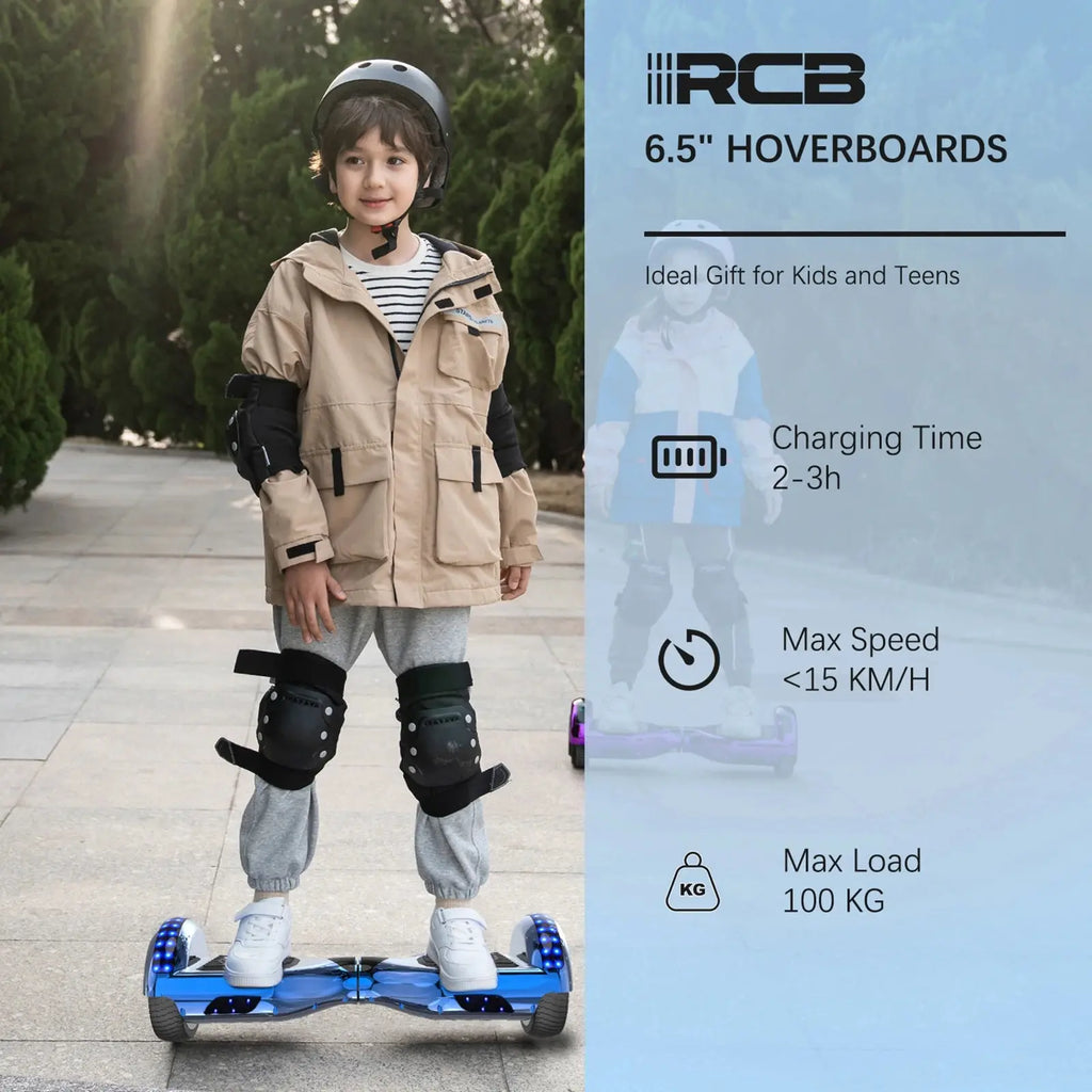 RCB Hoverboard, 6.5 Inch Two Wheel Hoverboard with Bluetooth Speaker with LED Light, Hoverboard Great Gift for Kids and Adults RCB Ship Store