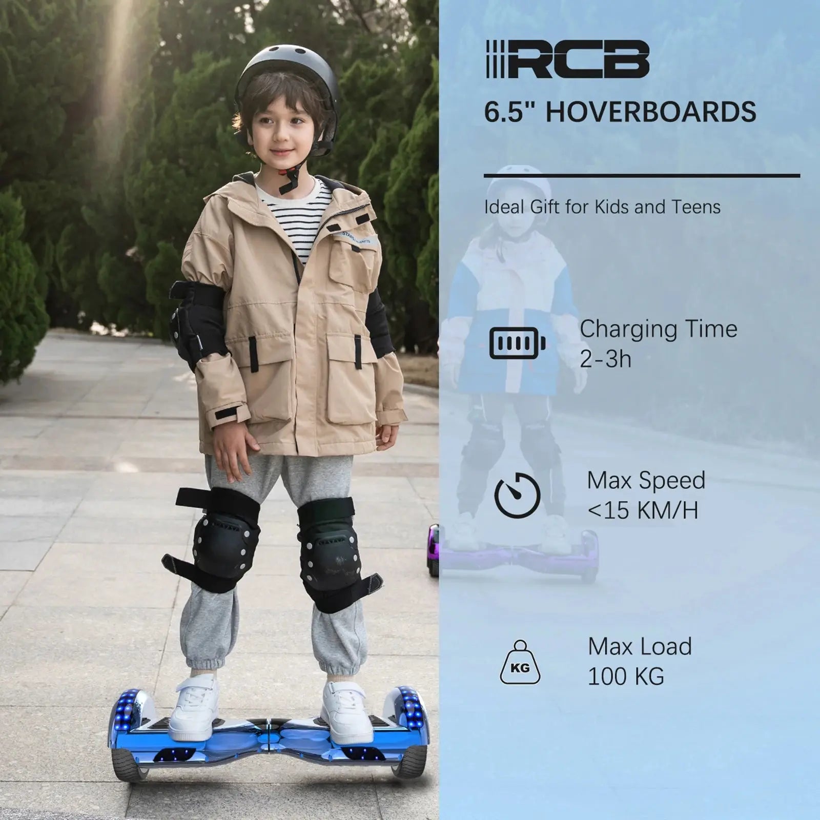 RCB Hoverboard, 6.5 Inch Two Wheel Hoverboard with Bluetooth Speaker with LED Light, Hoverboard Great Gift for Kids and Adults RCB Ship Store