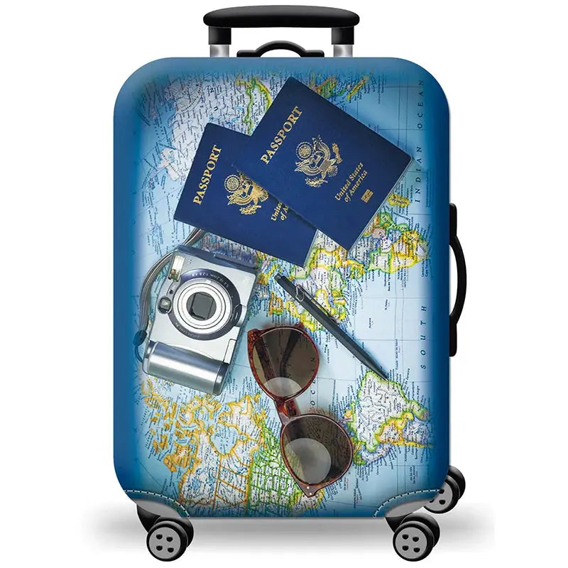 Luggage Cover Stretch Fabric Suitcase Protector Baggage Dust Case Cover Suitable for18-32 Inch Suitcase Case Travel Organizer QUEENSHOW Bag Store