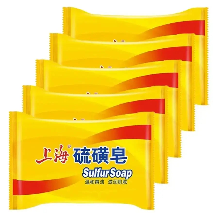 5PCS Shanghai Sulfur soap Bath soap Clean wash hands and face clean unisex soap behind the skin face deep clean Shop11033346488 Store