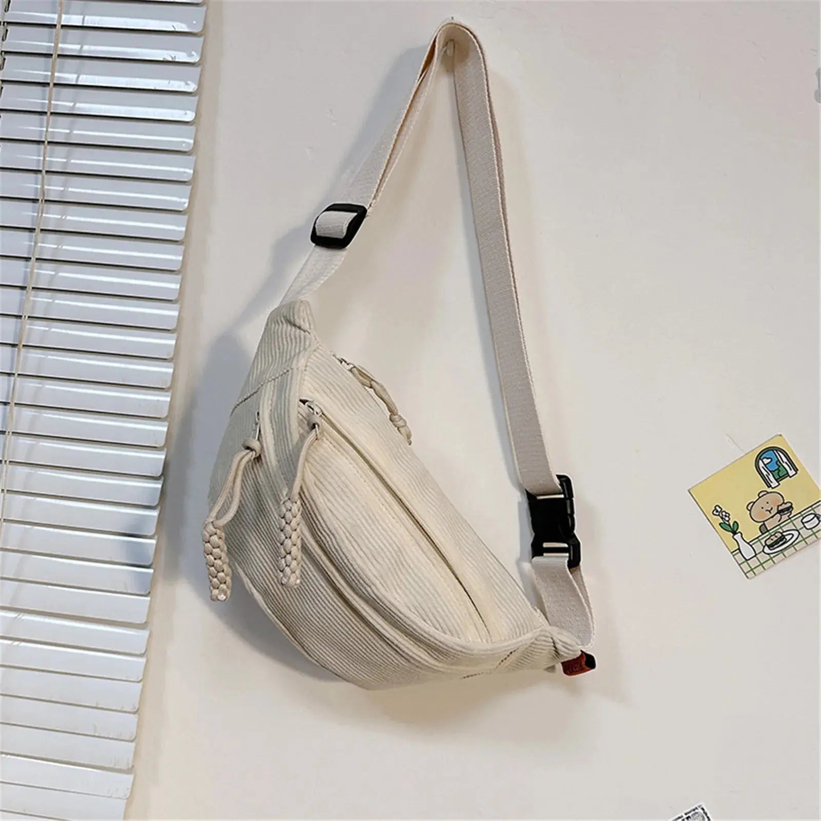 New Casual Corduroy Belt Bags for Women Simple Fashion Fanny Pack Female Banana Waist Bag Hip Purse Shoulder Crossbody Chest Bag FANDUO WORKSHOP Store