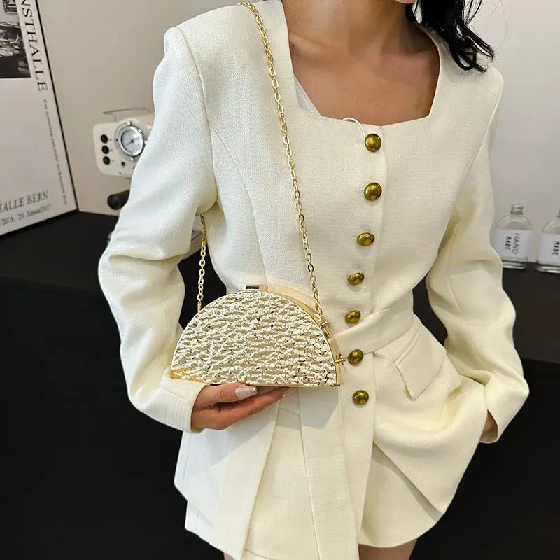 MOODS Luxury Golden Evening Bags For Women Wedding Dinner Party Chain Shoulder Cross Body Bag 2024 Designer Purses And Handbags The Moods Boutique Store