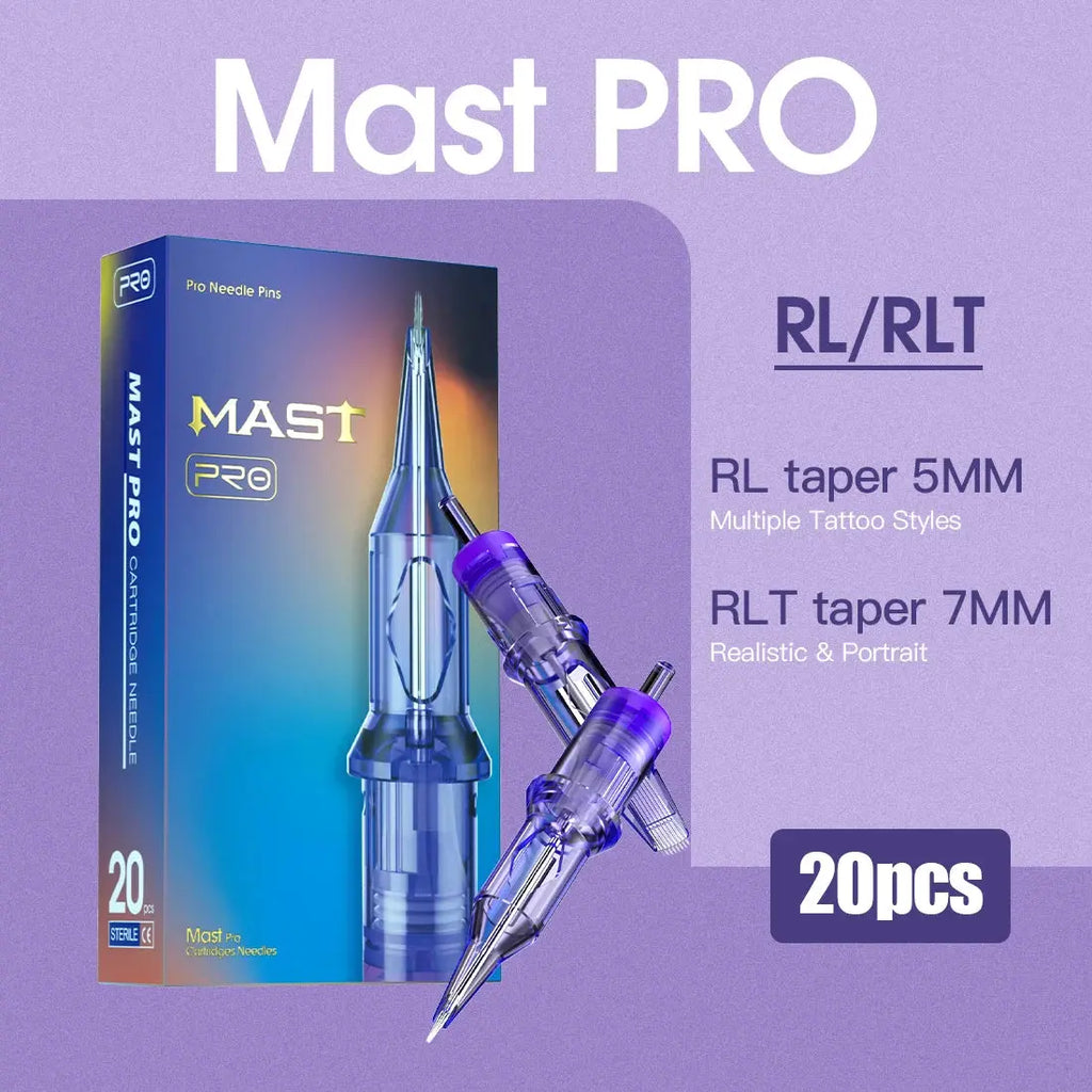 Mast Tattoo PRO Tattoo Cartridges RL/RLT Round Liner Disposable Safety Needles for Tattoo Machines 20pcs/lot Mast Tattoo Direct Store