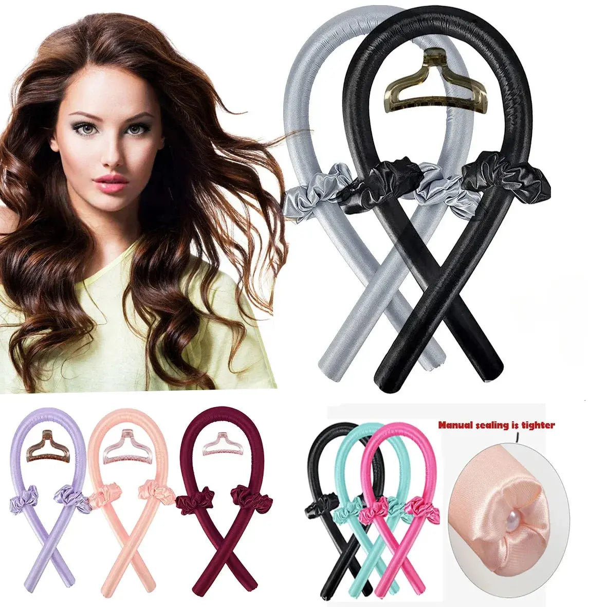 Heatless Curling Rod Headband No Heat Silk Curls Ribbon Hair Rollers Sleeping Soft Headband Lazy Hair Curlers Hair Styling Tools Healthy feet Tools Store