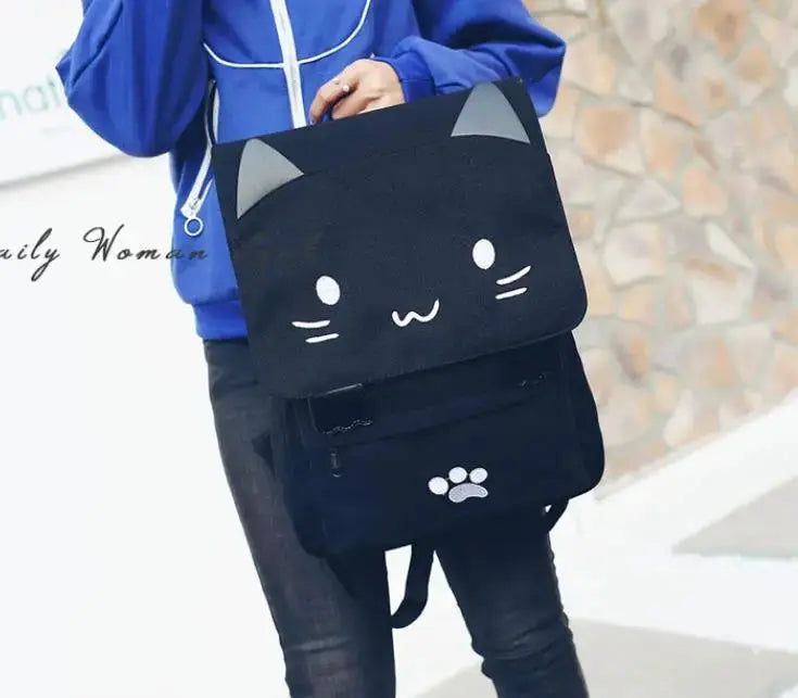 Japanese Stupid Cute 3D Cat Large Capacity Book Bag, Girl Cartoon Backpack, Women's Backpacks FXZLLQ Ing Store