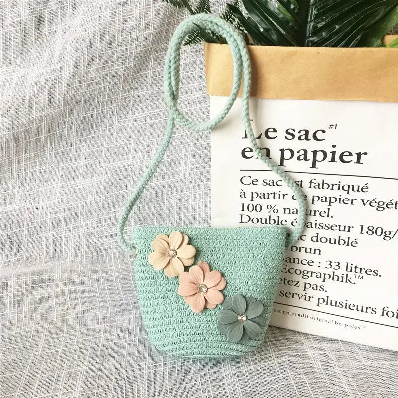 Summer Children's Straw Woven Messenger Bag Lovely Girls Small Coin Purse Handbags Baby Kids Mini Shoulder Bags Princess Wallet XTREME Design Store