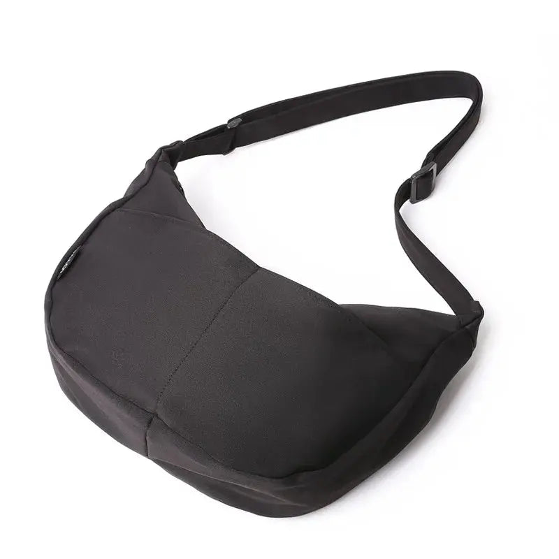 MOYYI Light Weight Minimalism Hobo Crossbody Bag Men Women Fashion Thin Banana Crescent Shoulder Bag Nylon Cross Body iPad Bag MOYYI Official Store